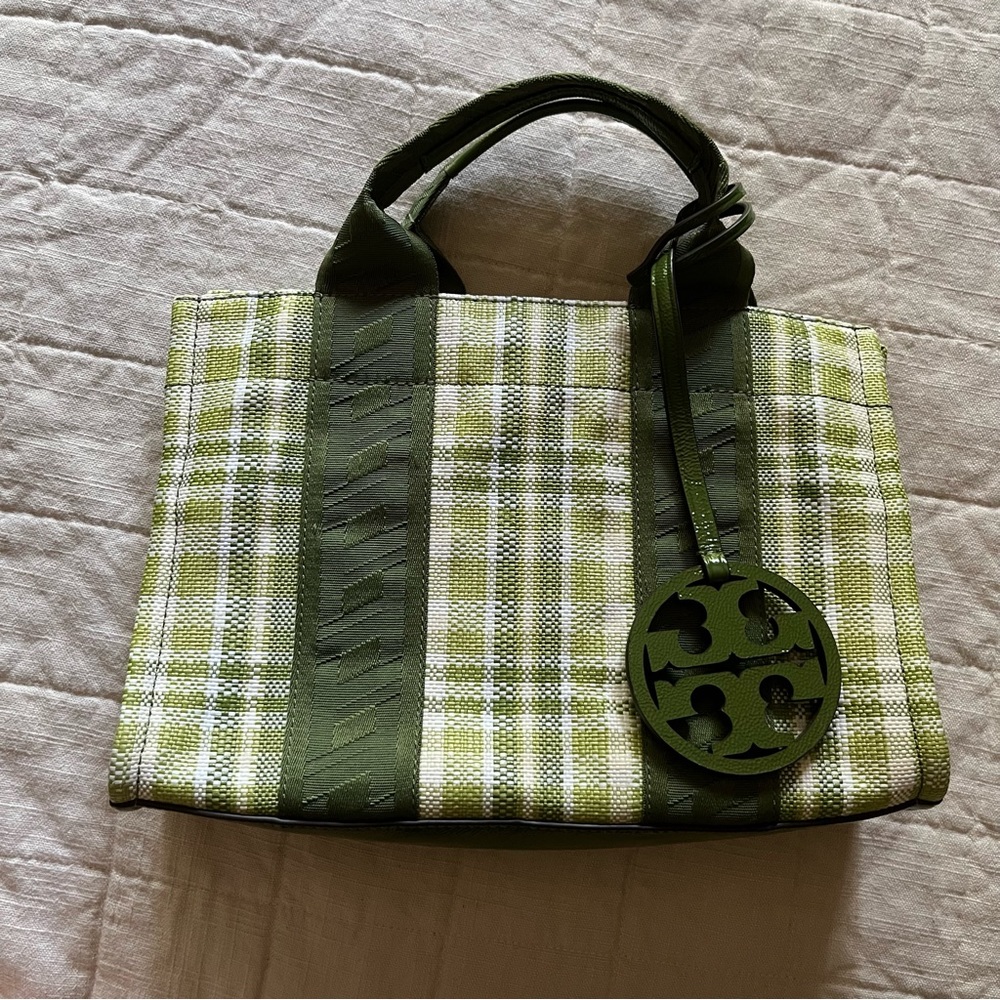 Green plaid Tory Burch Cross body